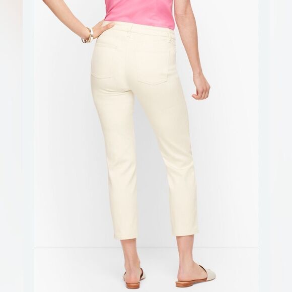 TALBOTS straight leg crop size 6 butter yellow spring pastel euc - Picture 1 of 5